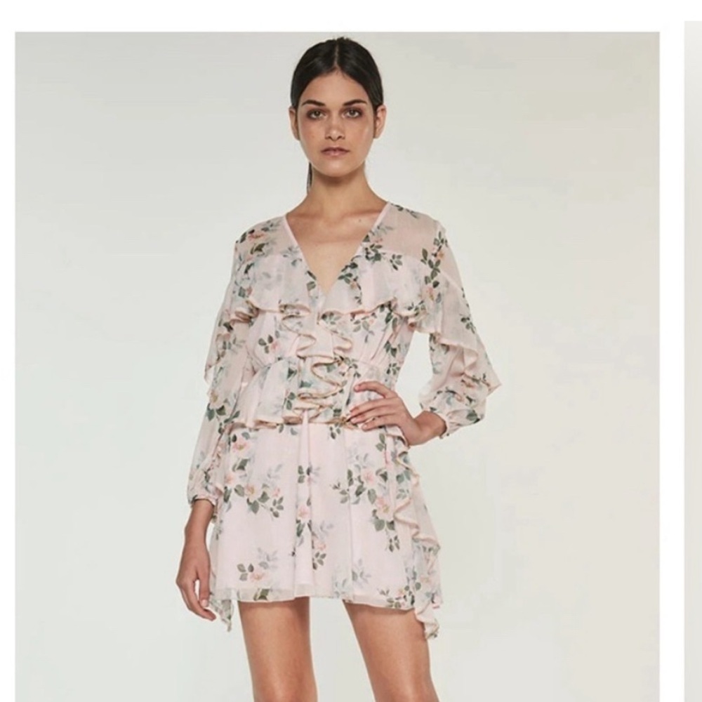 La Maison Talulah mini dress pink and green